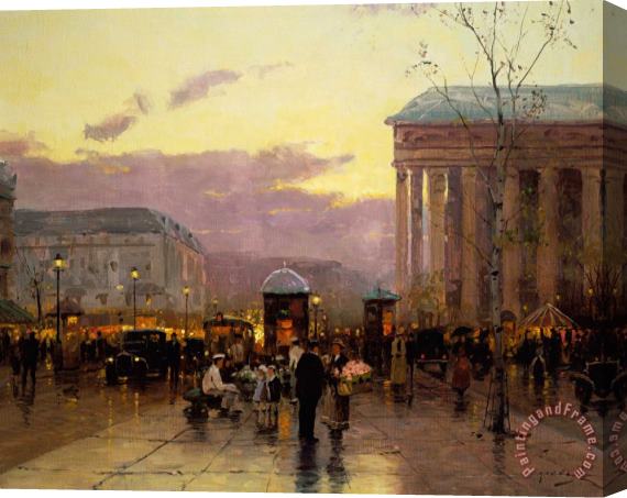 Thomas Kinkade Rainy Dusk, Paris Stretched Canvas Painting / Canvas Art