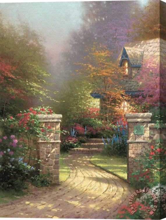 Thomas Kinkade Rose Gate Stretched Canvas Print / Canvas Art