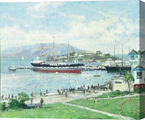 Thomas Kinkade San Francisco, Alcatraz Stretched Canvas Print / Canvas Art