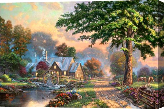 Thomas Kinkade Simpler Times II Stretched Canvas Painting / Canvas Art