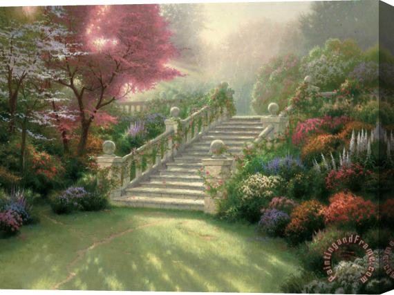 Thomas Kinkade Stairway to Paradise Stretched Canvas Painting / Canvas Art