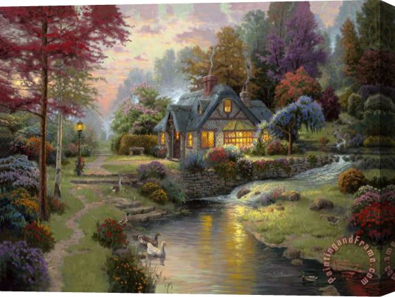 Thomas Kinkade Stillwater Cottage Stretched Canvas Painting / Canvas Art
