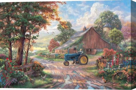 Thomas Kinkade Summer's Heritage Stretched Canvas Painting / Canvas Art