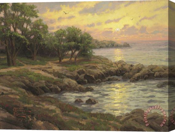 Thomas Kinkade Sunset on Monterey Bay Stretched Canvas Painting / Canvas Art