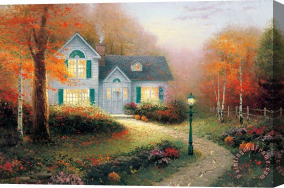Thomas Kinkade The Blessings of Autumn Stretched Canvas Painting / Canvas Art