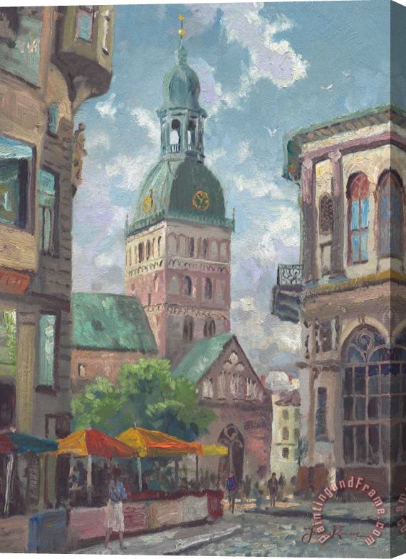 Thomas Kinkade The Dome Cathedral, Riga, Latvia Stretched Canvas Painting / Canvas Art