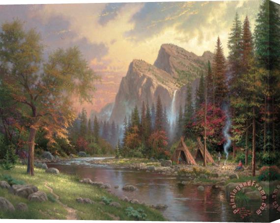 Thomas Kinkade The Mountains Declare His Glory Stretched Canvas Print / Canvas Art