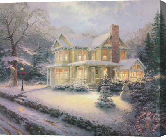 Thomas Kinkade Victorian Christmas Iii Stretched Canvas Painting / Canvas Art