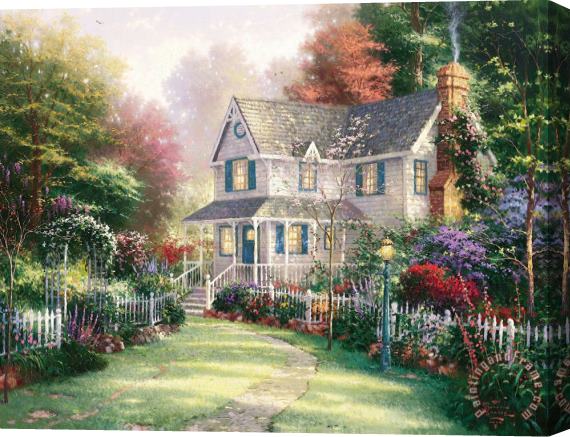 Thomas Kinkade Victorian Garden Ii Stretched Canvas Painting / Canvas Art
