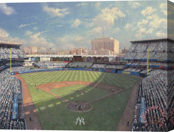 Thomas Kinkade Yankee Stadium Stretched Canvas Painting / Canvas Art