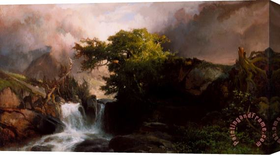 Thomas Moran A Mountain Stream Stretched Canvas Painting / Canvas Art