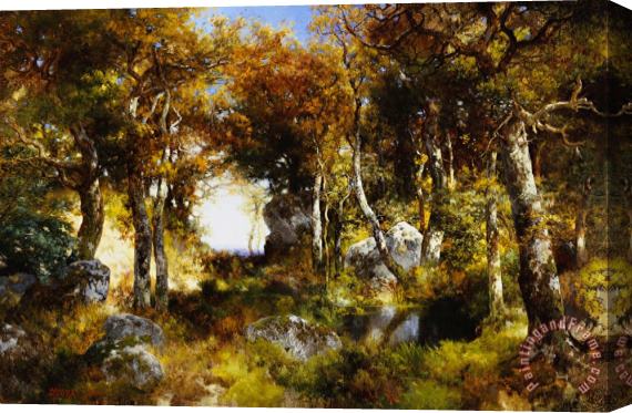 Thomas Moran The Woodland Pool Stretched Canvas Painting / Canvas Art