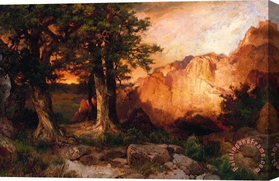 Thomas Moran Western Sunset Stretched Canvas Painting / Canvas Art