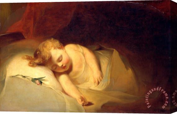 Thomas Sully Child Asleep (the Rosebud) Stretched Canvas Painting / Canvas Art