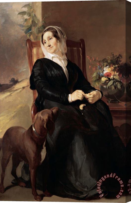 Thomas Sully Portrait of Sarah Sully And Her Dog, Ponto Stretched Canvas Painting / Canvas Art