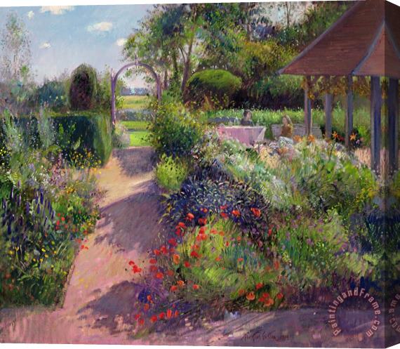 Timothy Easton Morning Break in the Garden Stretched Canvas Painting / Canvas Art