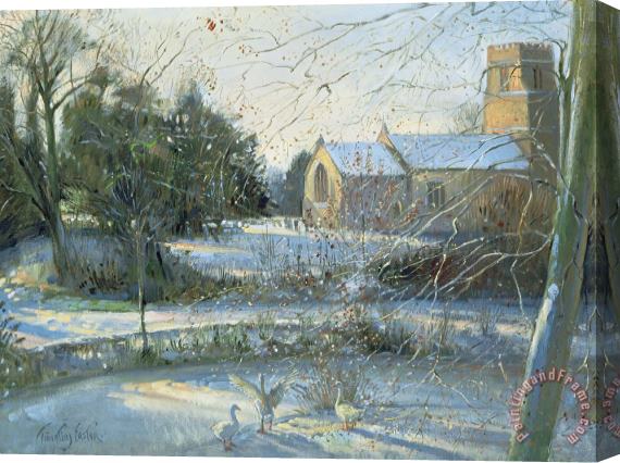 Timothy Easton The Frozen Moat - Bedfield Stretched Canvas Painting / Canvas Art