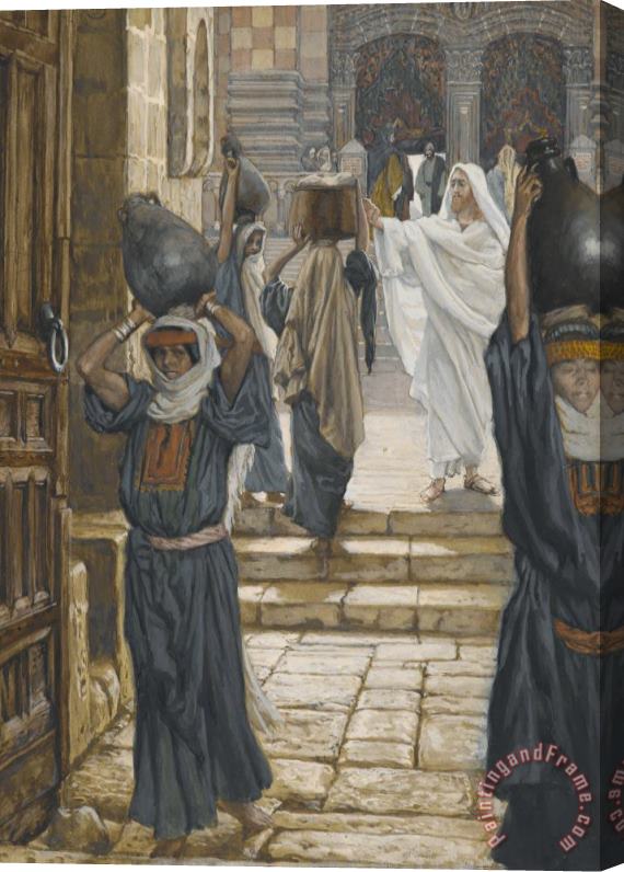 Tissot Jesus Forbids the Carrying of Loads in the Forecourt of the Temple Stretched Canvas Print / Canvas Art