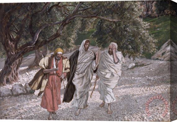 Tissot The Disciples on the Road to Emmaus Stretched Canvas Print / Canvas Art