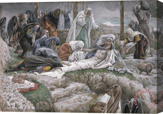 Tissot The Holy Virgin Receives the Body of Jesus Stretched Canvas Print / Canvas Art