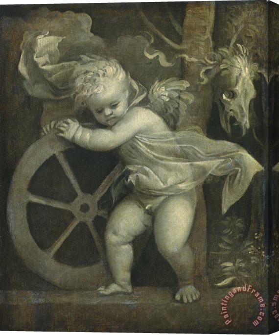 Titian Cupid with The Wheel of Fortune Stretched Canvas Print / Canvas Art