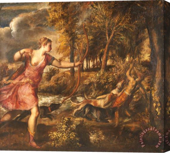 Titian The Death of Actaeon 2 Stretched Canvas Painting / Canvas Art