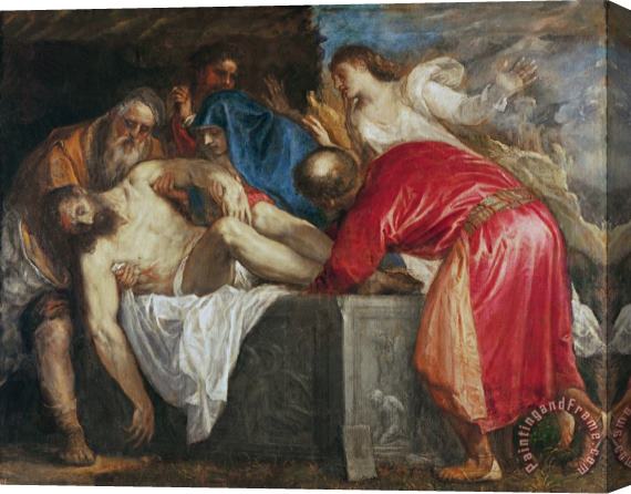 Titian The Entombment of Christ Stretched Canvas Painting / Canvas Art