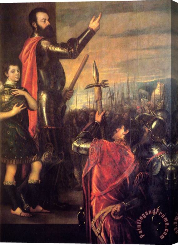 Titian The Speech of Alfonso D'avalo Stretched Canvas Print / Canvas Art