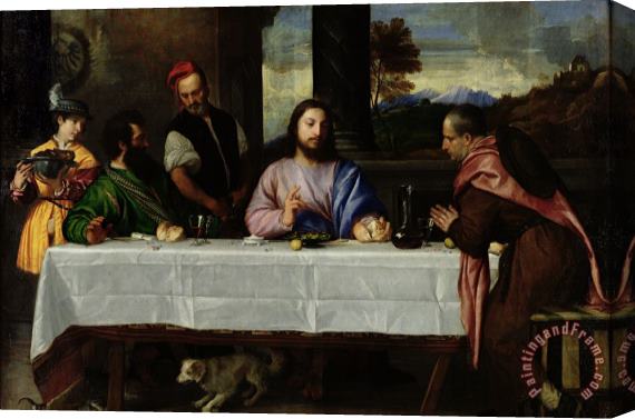 Titian The Supper at Emmaus Stretched Canvas Painting / Canvas Art