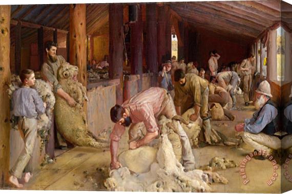 Tom Roberts Shearing The Rams Stretched Canvas Painting / Canvas Art