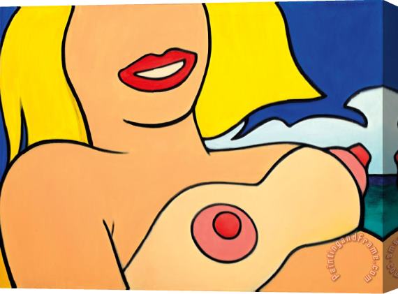 Tom Wesselmann 32 Year Old on The Beach, 1997 Stretched Canvas Print / Canvas Art