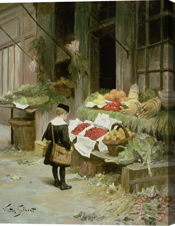 Victor Gabriel Gilbert Little Boy At The Market Stretched Canvas Print / Canvas Art
