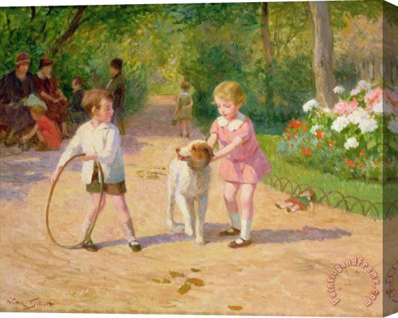 Victor Gabriel Gilbert Playing with the Hoop Stretched Canvas Painting / Canvas Art