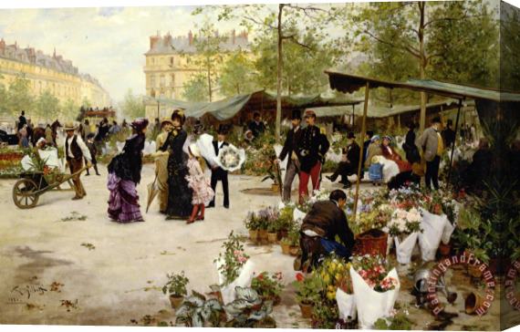 Victor Gabriel Gilbert The Lower Market Stretched Canvas Painting / Canvas Art