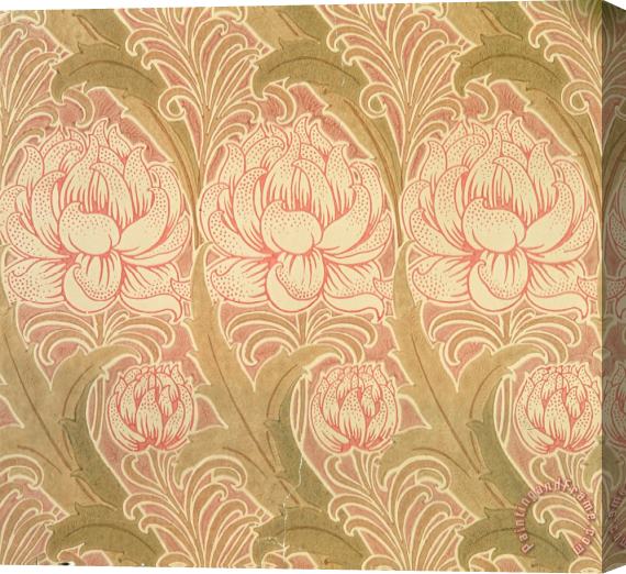 Victorian Voysey Wallpaper Design Stretched Canvas Print / Canvas Art