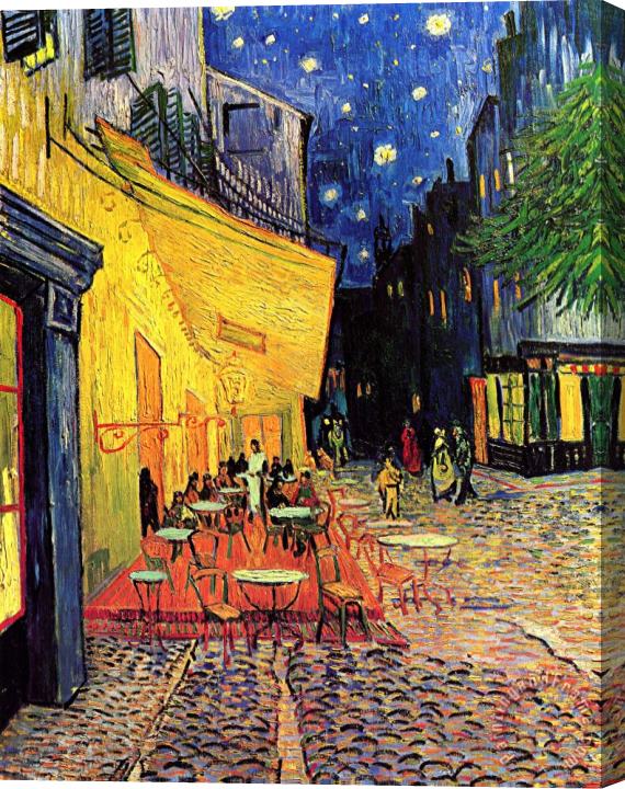 Vincent van Gogh Cafe Terrace Place Du Forum At Night Stretched Canvas Print / Canvas Art