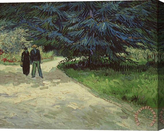 Vincent Van Gogh Couple in the Park Stretched Canvas Print / Canvas Art