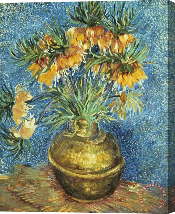 Vincent Van Gogh Crown Imperial Fritillaries in a Copper Vase Stretched Canvas Painting / Canvas Art