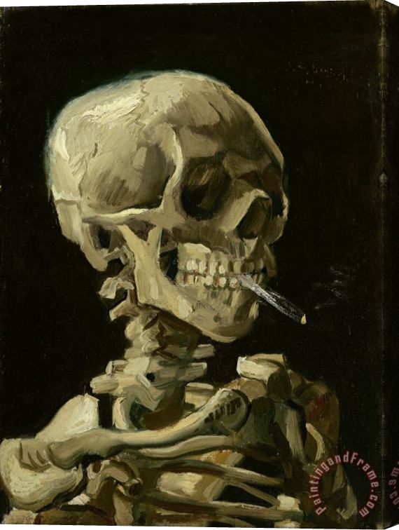 Vincent van Gogh Head Of A Skeleton With A Burning Cigarette Stretched Canvas Painting / Canvas Art