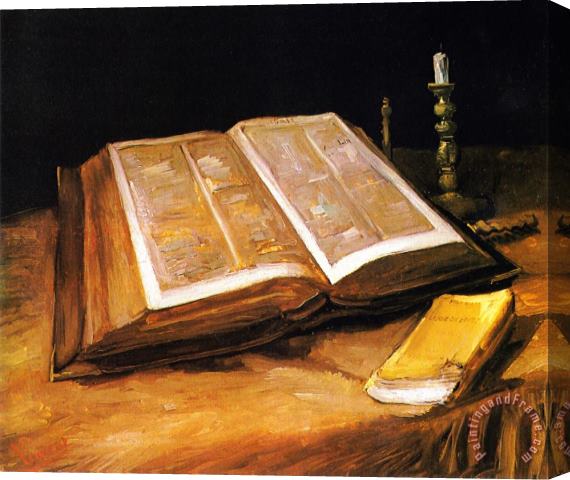 Vincent van Gogh Still Life with Bible Stretched Canvas Print / Canvas Art