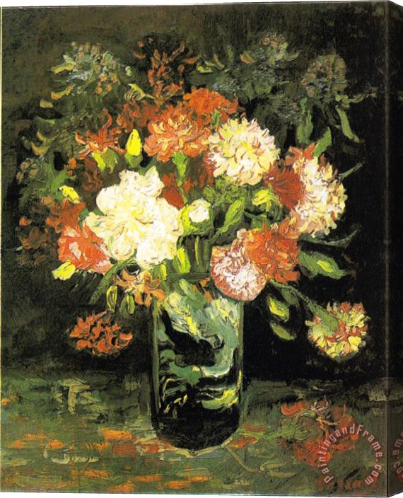 Vincent van Gogh Vase with Carnations Stretched Canvas Painting / Canvas Art