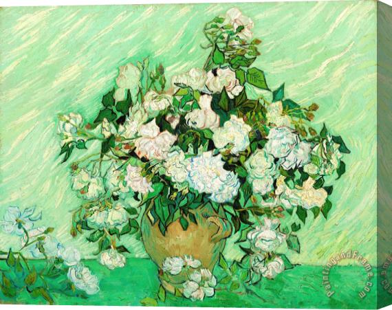 Vincent van Gogh Vase with Roses Stretched Canvas Print / Canvas Art