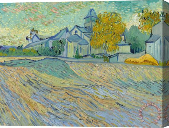 Vincent van Gogh View of the Asylum and Chapel at Saint Remy Stretched Canvas Painting / Canvas Art