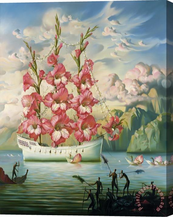 Vladimir Kush Arrival of The Flower Ship Stretched Canvas Painting / Canvas Art