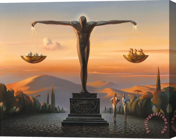 Vladimir Kush Pros And Cons Stretched Canvas Painting / Canvas Art
