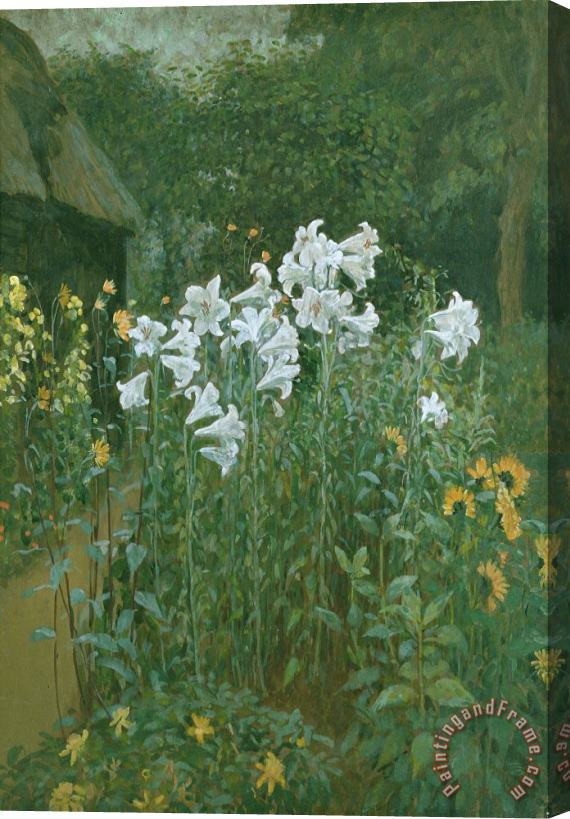 Walter Crane Madonna Lilies in a Garden Stretched Canvas Print / Canvas Art