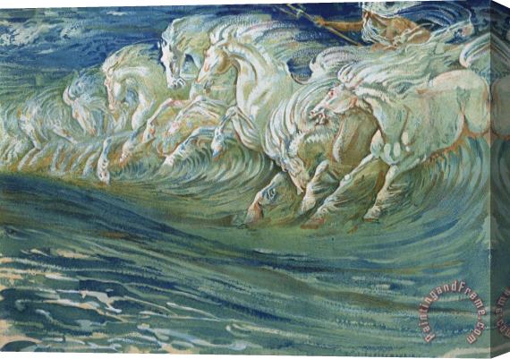 Walter Crane The Horses of Neptune Stretched Canvas Print / Canvas Art