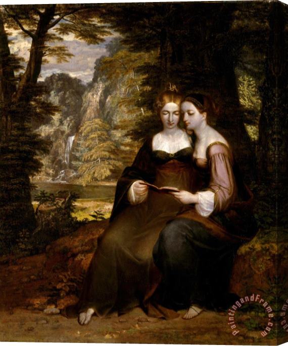 Washington Allston Hermia And Helena Stretched Canvas Print / Canvas Art