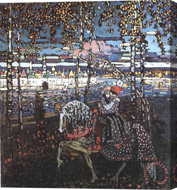 Wassily Kandinsky Couple Riding 1906 Stretched Canvas Print / Canvas Art