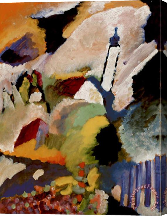 Wassily Kandinsky Kirche in Murnau 1910 Stretched Canvas Painting / Canvas Art